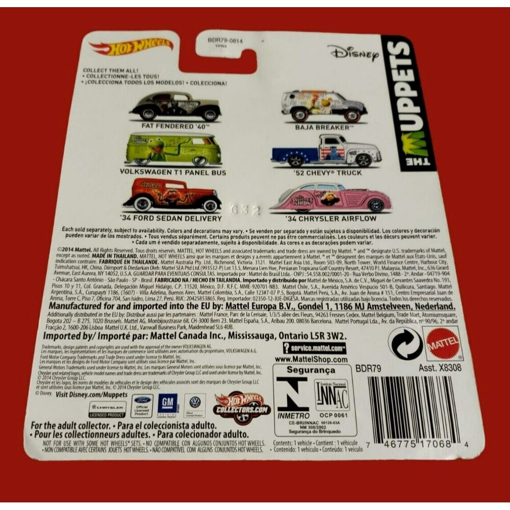 2014 Hot Wheels Pop Culture: The Muppets VOLKSWAGEN T1 PANEL BUS Lime Green 1:64 - Picture 12 of 14